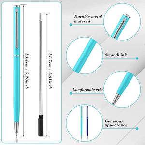 Custom Logo Promotion Slim Ballpoint <b>Pens</b> Bulk <b>Retractable</b> Metal Ballpoint <b>Pens</b> Set Writing Gift , Metallic Black Ink, 1 mm - Product Image 2