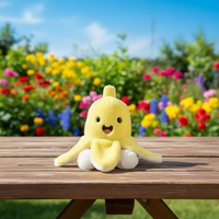 Peluche de plátano de la serie Babywolf Fruit, pequeño llavero de peluche con forma de plátano