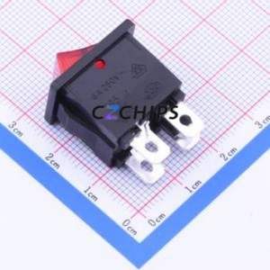 MR6-210-C5L-BR Rocker Switch Through hole Component (THT) Switch Concave Bend Solder Tab Red 6A - Product Image 2