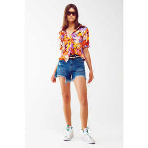 Jeans Cortos Desgastados en Lavado Medio - Product Image 5