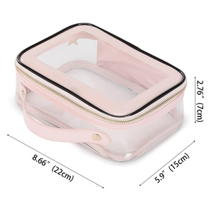 Biểu Tượng Tùy Chỉnh Nhựa Trong Suốt Rõ Ràng Dây Kéo Mỹ Phẩm Ly Hợp Bolsa De Maquillaje Du Lịch Tổ Chức <span class=keywords><strong>Make</strong></span> <span class=keywords><strong>Up</strong></span> Pouch PVC Trang Điểm Túi - Product Image 2