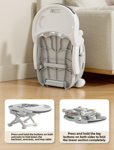 Chaise de <span class=keywords><strong>repas</strong></span> portable multifonctionnelle en plastique pour enfants, siège rehausseur pliable pour usage extérieur et hôtelier, design moderne - Product Image 5
