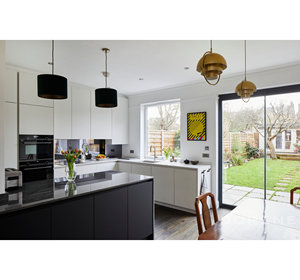 Armario de cocina pequeño con acabado lacado de Mdf, Color blanco, diseño moderno <span class=keywords><strong>Simple</strong></span>, 2023 Dorene, forma de L - Product Image 6