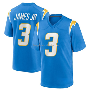 Vente en gros de maillots de football américain brodés <span class=keywords><strong>Los</strong></span> <span class=keywords><strong>Angeles</strong></span> Charger bleus # 10 Justin Herbert # 3 Derwin James Jr. Uniforme de football - Product Image 4