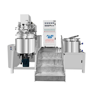 Mélangeur homogénéisateur à vide à chauffage électrique automatique à levage hydraulique 500L Pompe à engrenages pour produits chimiques à base d'onguent - Product Image 1