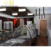 Muebles de Diseño Moderno para Tiendas de Dulces, Vitrina de Vidrio para Cafetería, Mostrador de Madera Personalizado para Panadería y Bar