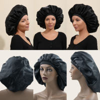 Bonnet en tissu polyester pour femme, motif personnalisé, grande taille, grand bonnet en satin de soie, bonnet de nuit pour cheveux