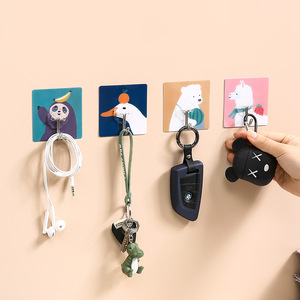 Adhesive Wall Hooks Square Mixed Colors Self-adhesive Home Kitchen Bathroom Novelty Hooks - Product Image 1