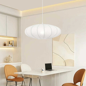 Lampe suspendue ronde en tissu de style Wabi Sabi japonais, base d'ampoule E27, pour restaurant, chambre à coucher, salon, salon de thé, d'inspiration Zen - Product Image 5