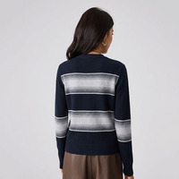 Cardigan léger en tricot 100 % laine, à rayures colorées, tendance, à manches longues, décontracté, pour le printemps et l'été, à porter au quotidien