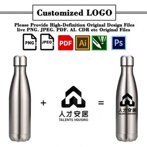 Gourde isotherme personnalisable en acier inoxydable à double paroi, à ouverture étroite, avec couvercle de taille L, pour boissons chaudes et froides, type cola - Product Image 2