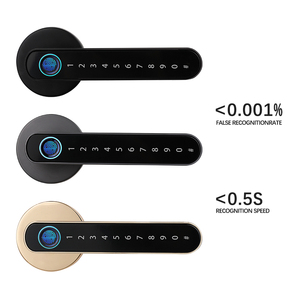 Poignée de porte intelligente Tuya FM-T8 avec sécurité intérieure, empreinte digitale biométrique, télécommande, sans clé 60/70, loquet simple, finition satinée - Product Image 3
