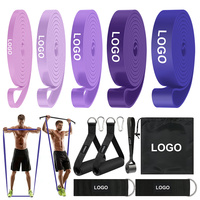 Bandas de Resistencia de TPE con Degradado Morado Personalizables para Ejercicios de Dominadas, Carreras de Velocidad, Flexiones y Entrenamiento de Fuerza