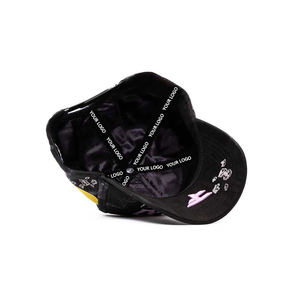 Casquette de baseball Rico Hat de haute qualité, personnalisée, noire avec une barbe verte, 5 panneaux, snapback, visière incurvée, étiquette en daim - Product Image 6