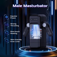 Masturbateur masculin automatique chauffant, 8 modes de poussée, 10 modes de vibration, manchon en silicone à aspiration mains libres, dispositif télescopique