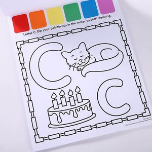 Libro de pintura de acuarela para niños, actividad educativa temprana, con encuadernación en espiral, regalo - Product Image 3