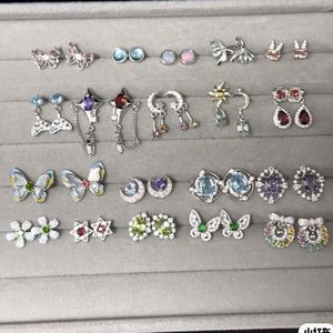 Pendientes elegantes de Plata de Ley 925 para fiesta de diamantes, cortador de tuercas para aretes, ganchos de plata para aros zarcillos - Product Image 1