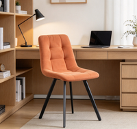 Chaise d'appoint en tissu matelassé à grille, style nordique minimaliste et épuré, pour l'intérieur de la maison