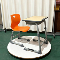 Ensemble de bureau et chaise réglables modernes pour enfants, idéal pour l'école et le bureau à domicile, construction durable en métal et plastique, vente en gros
