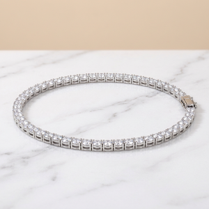 RAMDUT IMPEX Vente en gros de bijoux hip-hop de luxe, collier tennis 3mm 4mm 5mm en argent S925, chaîne de diamants étincelants, fermoir de sécurité - Product Image 1