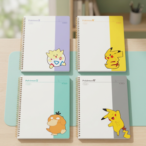 Cuaderno Espiral con Diseño de Pokémon Coreano, Juego de 4 Piezas, Papelería Infantil, Personaje Adorable de Pikachu, Útiles Escolares, Regalo al por Mayor - Product Image 3