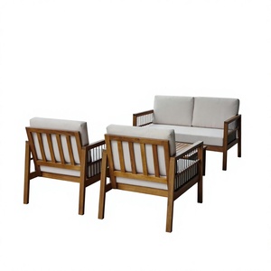 Conjuntos de Muebles de Jardín Modernos para Exteriores, 4/6 Plazas, Estructura de Aluminio/Madera, Cojines Personalizados OEM ODM, Muebles de Patio para Hotel/Huerto, de Vietnam - Product Image 1