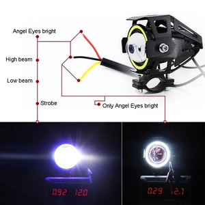 Sistema de Iluminación para Motocicleta, Transformadores LED <span class=keywords><strong>U7</strong></span>, Focos Coloridos, Ojo de Diablo, 12V, 3200LM, 6500K, 10W, Faros Delanteros <span class=keywords><strong>U7</strong></span> - Product Image 5