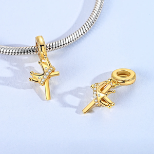 Colgante Religioso de Plata 925 con Cruz para Mujer, Compatible con Pulseras de Cuentas Originales, Joyería de Moda DIY - Product Image 3