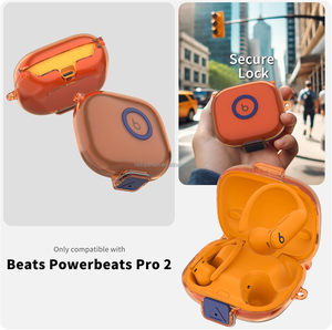 Funda transparente con cierre seguro para <span class=keywords><strong>Beats</strong></span> <span class=keywords><strong>Powerbeats</strong></span> <span class=keywords><strong>Pro</strong></span> 2 con llavero, funda transparente a prueba de golpes para <span class=keywords><strong>Powerbeats</strong></span> Pro2 - Product Image 3