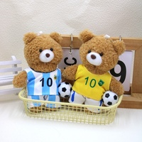 Porte-clés en peluche personnalisé pour ours avec impression de logo, rembourrage en coton PP, 11x7x13cm