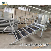 SIL mariage décoré incurvé rond scène étape escalier théâtre événement Concert acrylique mobile en aluminium Portable pliant scène escaliers