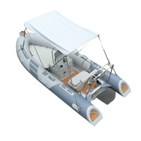 Bateau pneumatique sportif Huixin certifié CE RIB480 en fibre de verre, pour la pêche, capacité 6 personnes, 60 CV, réservoir de carburant 60 L, à vendre