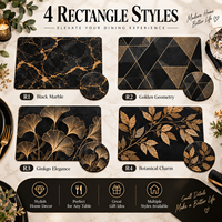Ensemble de sets de table en or noir, options personnalisées, résistant à la chaleur, imperméable, anti-taches, facile à nettoyer, set de table pour restaurant