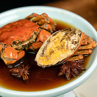 Crabe entier en pâte rouge prêt-à-manger surgelé de qualité supérieure Crabe précuit mariné au vin Hua Diao