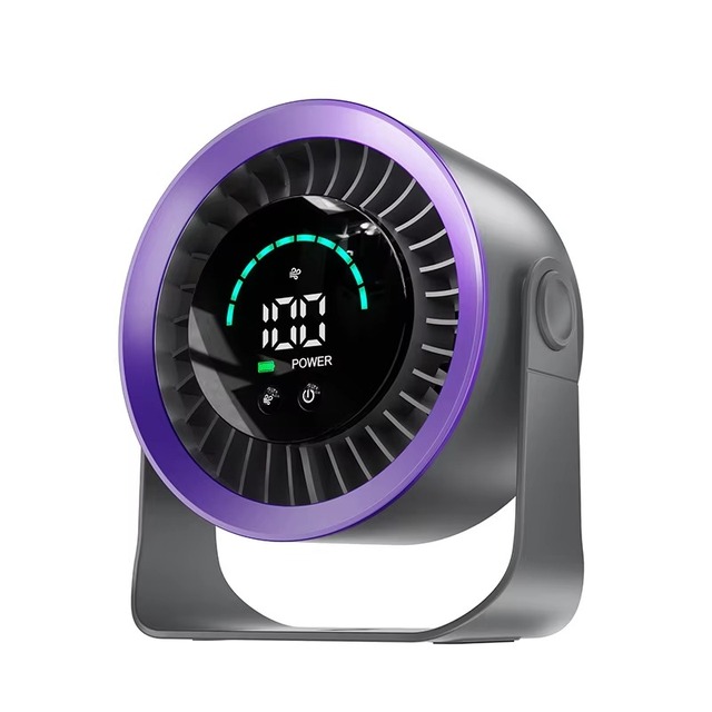 2026 Latest High-Speed Circulating Desktop Mini Fan LCD Display Mute Operation 100-speed Powerful Cold Air Wall-Mounted USB Fan