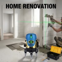 Niveau laser vert professionnel industriel 5 lignes 360° rotatif auto-nivelant croisé 16 points avec batterie au lithium pour la construction