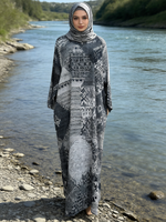 Nuevo Vestido Musulmán de Lino con Estampado Geométrico, Estilo Tradicional Islámico para Mujer, Ligero y Transpirable, Moda Primavera-Verano