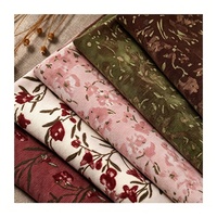 Vente en gros de tissu en velours côtelé à petits motifs floraux, tissu polyester de haute qualité, robes tendance, textiles de maison, sacs, chemises