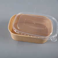 Boîte à lunch jetable en papier kraft imperméable avec revêtement UV et lamination brillante pour la restauration rapide et l'emballage à emporter