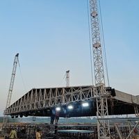 Estructura de Escenario Portátil de Aleación de Aluminio para Conciertos y Eventos, Estructura de Iluminación de Techo con Patrón Triangular Hecha de Madera Contrachapada
