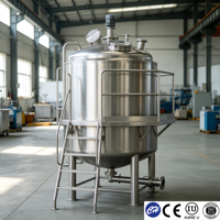 Cuve de mélange de solutions chimiques en acier inoxydable, cuve de mélange industrielle avec système de chauffage et de refroidissement, 200L-5000L