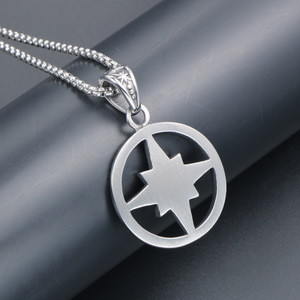 Rose <b>Compass</b> <b>Necklace</b> Eight Pointed Star Tibetan Silver Pendant Gift For Men Women Punk Style SP734 - Product Image 4