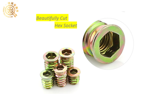 M6 M8 <span class=keywords><strong>M10</strong></span> Thép Đồ Nội Thất Gỗ Chèn Các Loại Hạt Threaded Chèn Metric Cho Đồ Nội Thất Gỗ Mảnh - Product Image 2