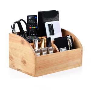 Populaire multifunctionele houten opbergbox voor thuis, kantoor en school, gebogen design, milieuvriendelijk bureau-/tafelorganizer, aanpasbaar - Product Image 5