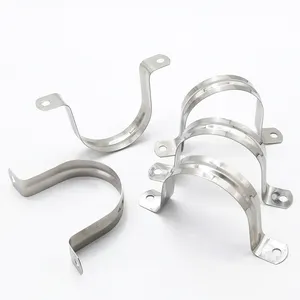 Two Hole Strap U Bracket Tube Strap Tension Clips M50 304 Stainless Steel Rigid Pipe Tubing Strap Fit For 2 Inch Pipes