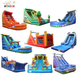 Toboggans aquatiques gonflables WINSUN de 19 pieds avec piscine, toboggans aquatiques tropicaux commerciaux pour enfants, aire de jeux extérieure - Product Image 2