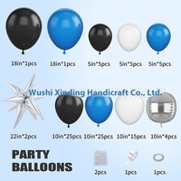 Ensemble de chaînes de ballons en latex argenté et noir asymétriques de 18 pouces, fête d'anniversaire pour enfants, nouveau produit transfrontalier pour la décoration