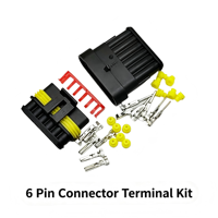 Faisceau de câblage automobile étanche, type AMP, 1 à 6 broches, connecteur mâle/femelle, 18 AWG, terminal en cuivre 1,5 mm, IP67, HID rapide