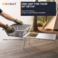 Barbecue de camping au charbon de bois pliable FLAMEBUILT PT-W14, 36 x 22 cm, corps en acier inoxydable SUS304, grille, deux poignées de transport, barbecue d'extérieur