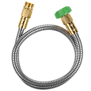 고품질 금속 정원 호스 스테인리스 스틸 견고한 물 호스, 견고한 조절식 노즐 포함 판매 - Product Image 1